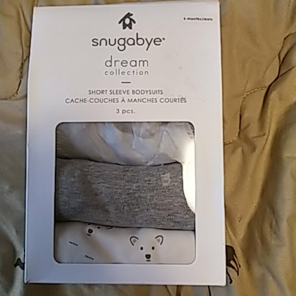 New Set of 3 Short Sleeve Bodysuits, 6 months